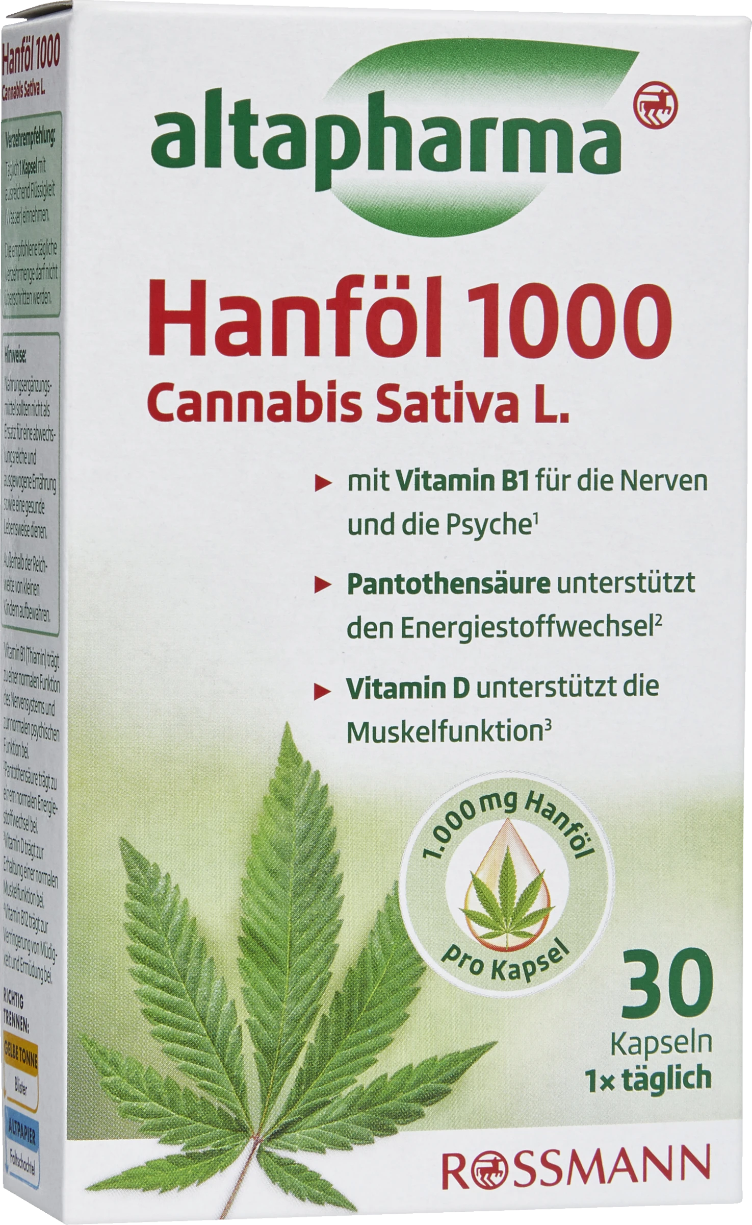 Hanföl 1000 Cannabis Sativa L.