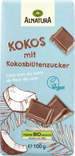 Bio Kokos Mit Kokosblütenzucker Schokolade