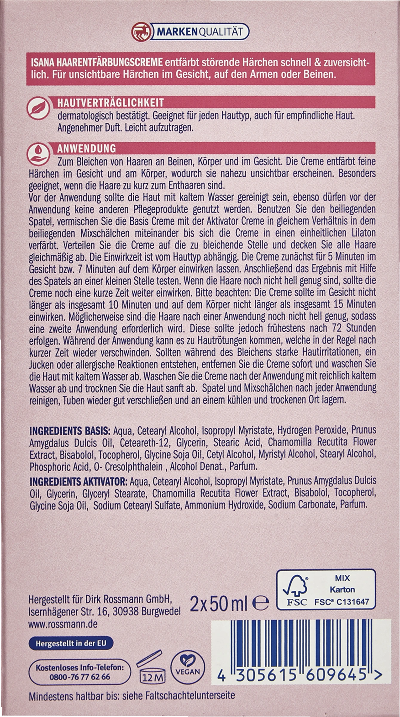 Haarentfärbungscreme