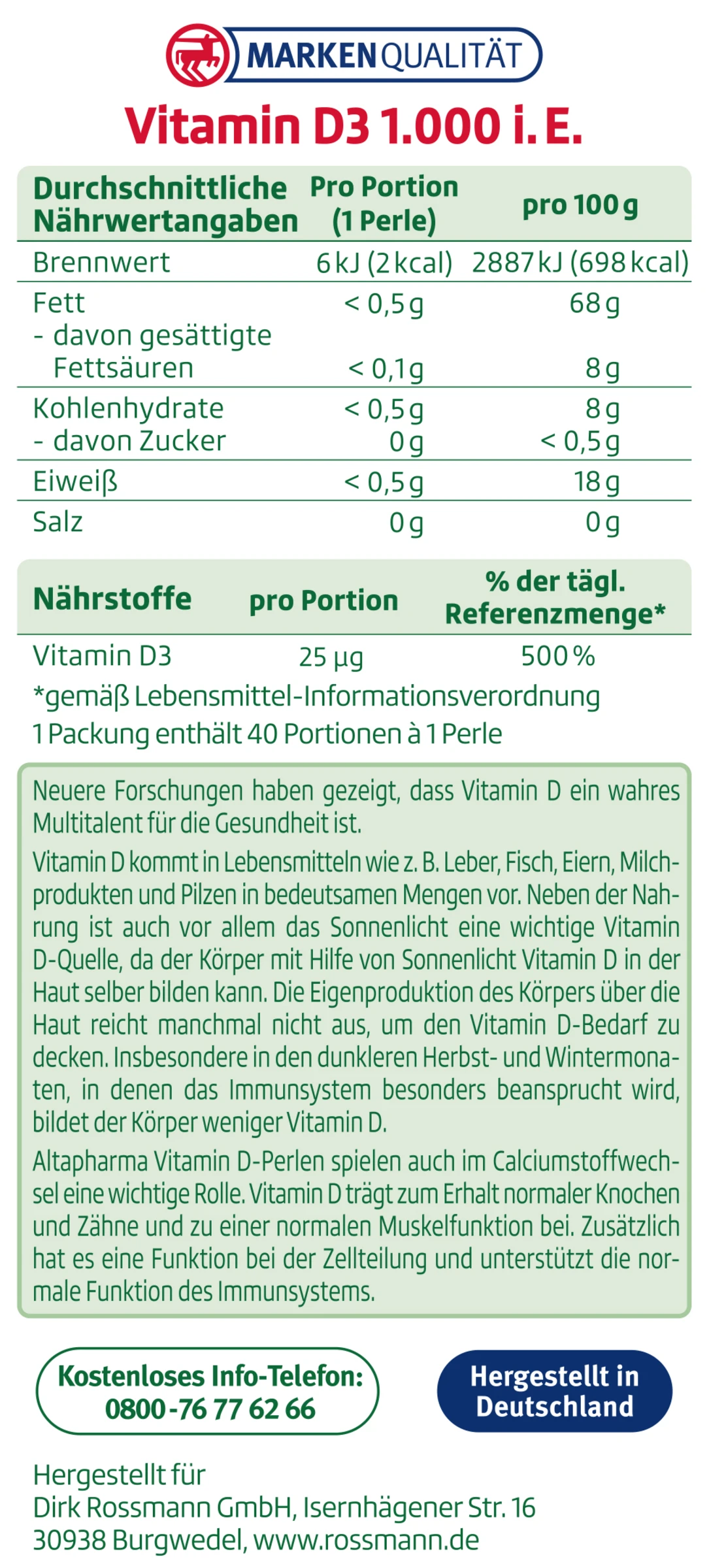 Vitamin D3 1.000 i.E.