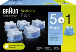 Braun Clean & Renew Reinigungskartuschen Lemon Fresh, Promo-Pack 5+1
