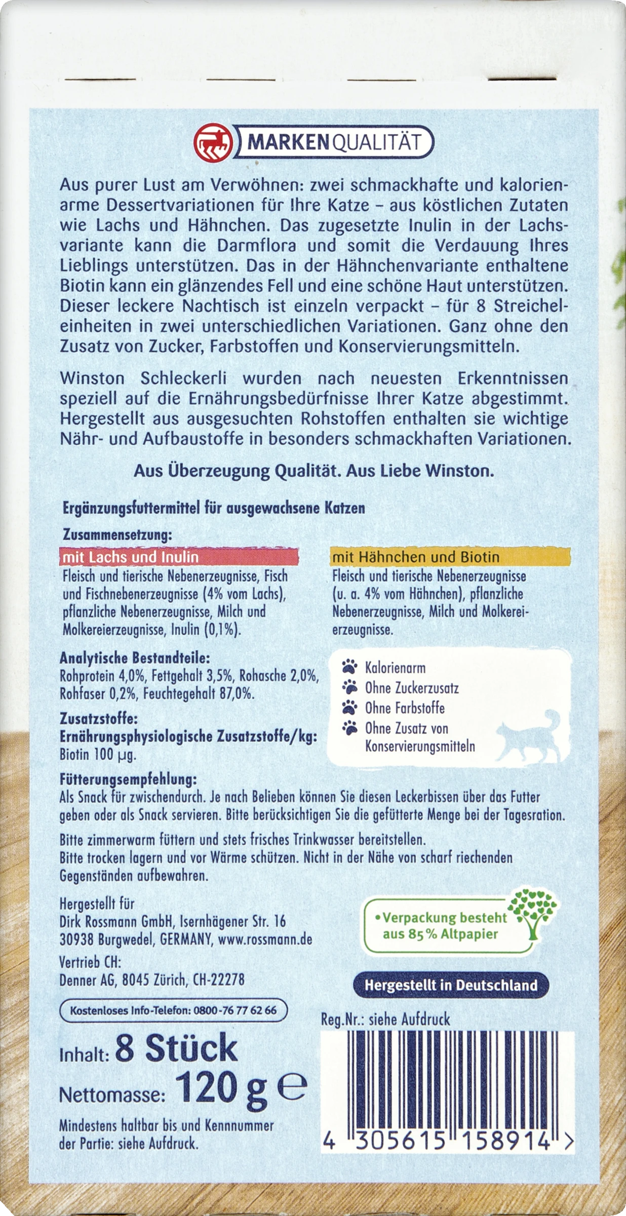 2x4 Schleckerli mit Lachs & Inulin, mit Hähnchen & Biotin