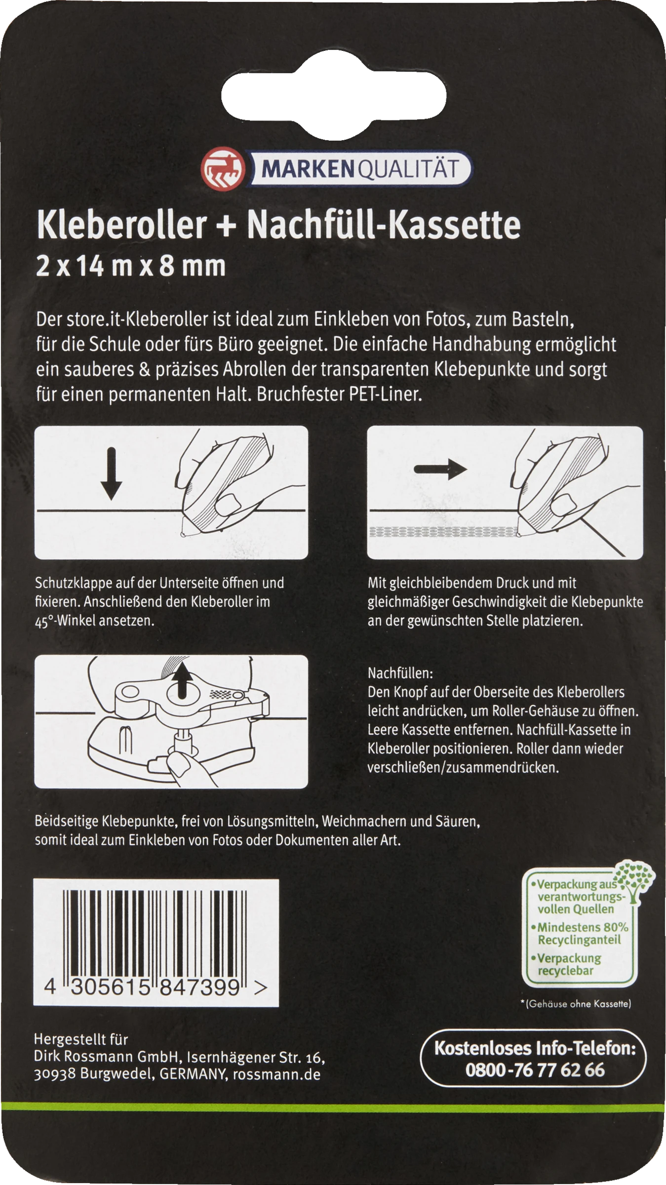 Kleberoller + Nachfüll-Kassette