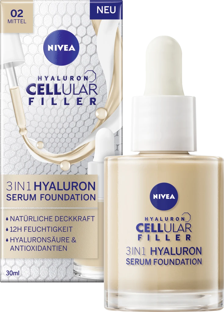 Cellular Filler 3in1 Hyaluron Serum Foundation 02 Mittel