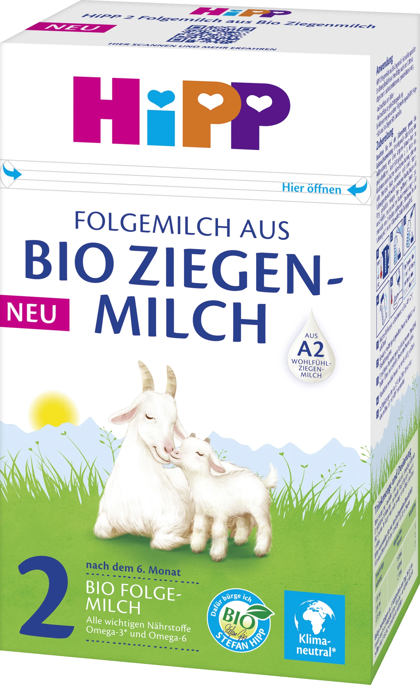 Bio Folgemilch aus Bio Ziegenmilch 2, nach dem 6. Monat