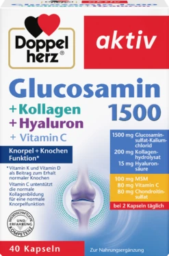 Aktiv Glucosamin 1500 + Kollagen + Hyaluron + Vitamin C Kapseln