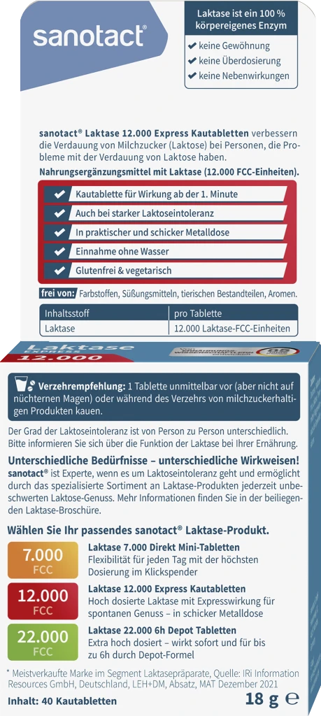 Express Laktase 12.000 Kautabletten