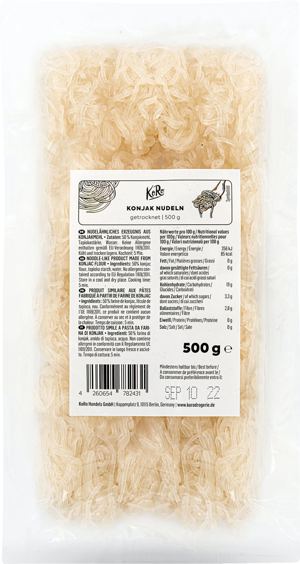 Getrocknete Konjaknudeln